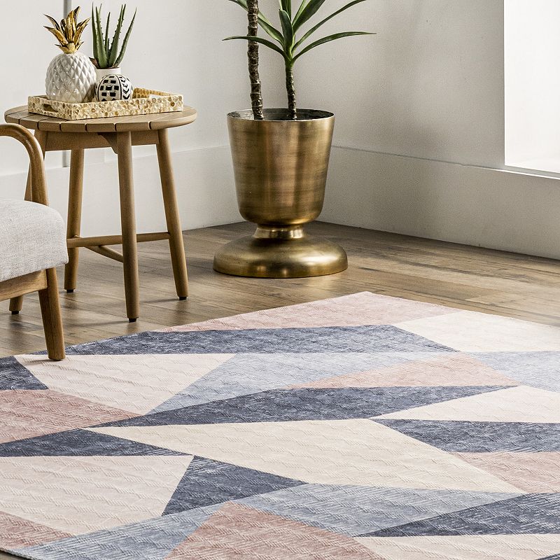 nuLOOM Laci Geometric Machine Washable Modern Area Rug