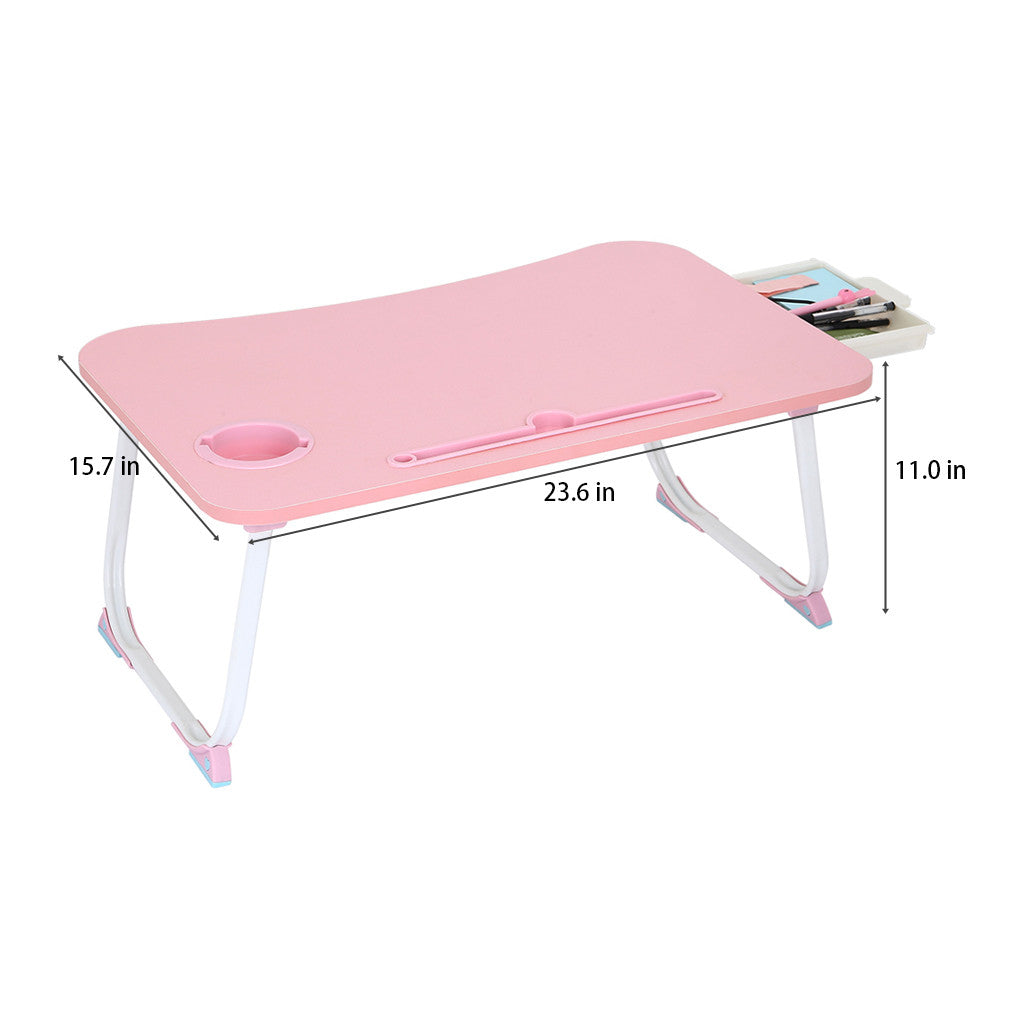 GesOes Laptop Bed Tray Table, Foldable Portable Lap Standing Desk for Sofa, Bed, Terrace, Balcony, Garden