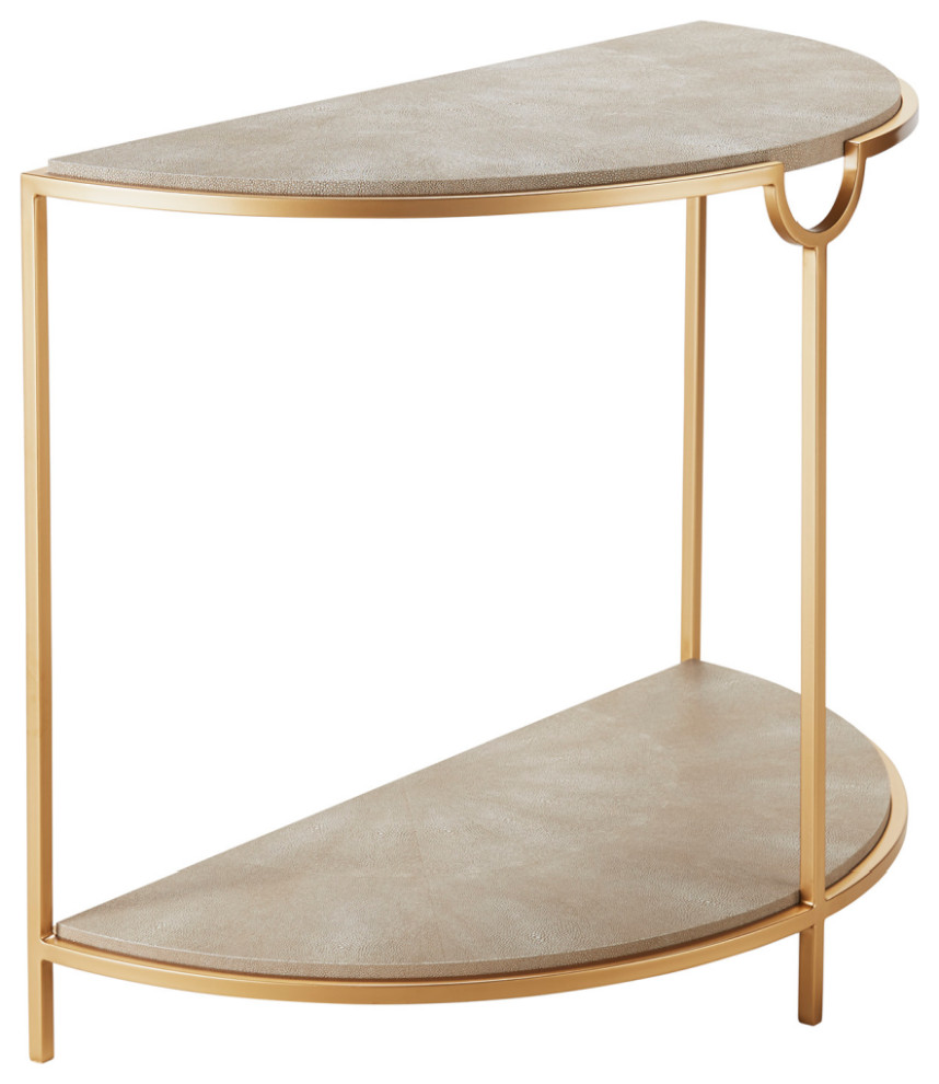 Half Moon Cream Shagreen Console Table  Andrew Martin Elise   Contemporary   Console Tables   by Oroa   Distinctive Furniture  Houzz