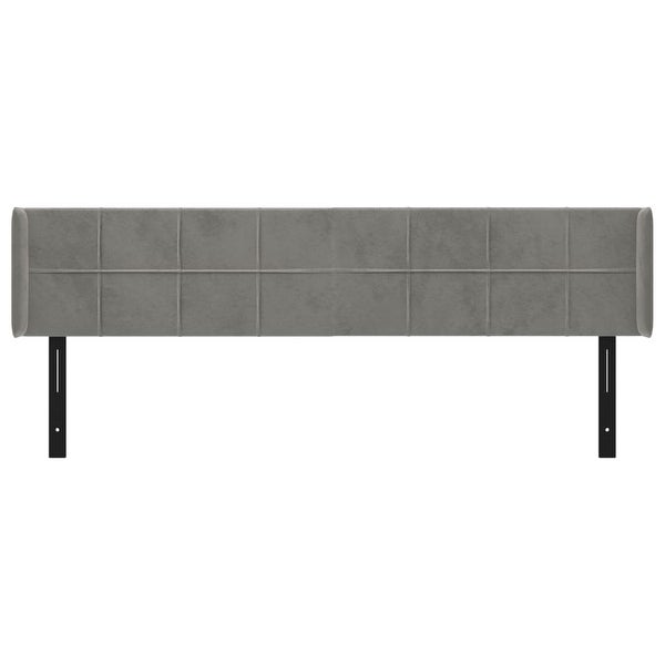 vidaXL Headboard with Ears Dark/Light Gray Velvet - - 37455508