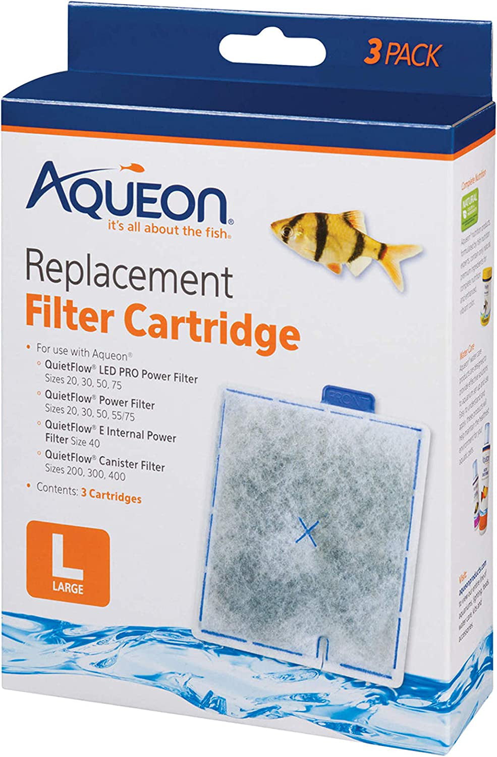 Aquarium Fish Tank Replacement Filter Cartridges Large - 3 Pack