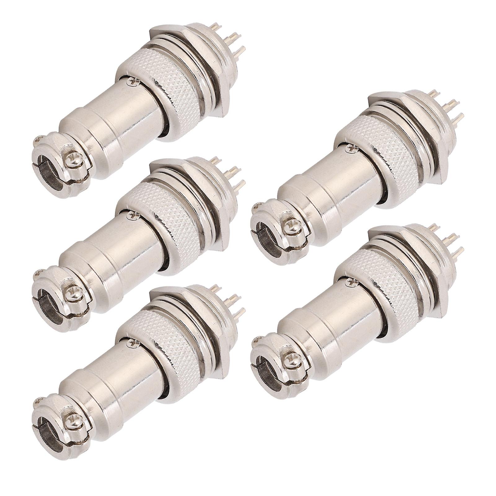 5pcs Aviation Plug Connector Male Female Wire Panel Power Chassis Metal Fittings Gx16 16mm 450v6pin