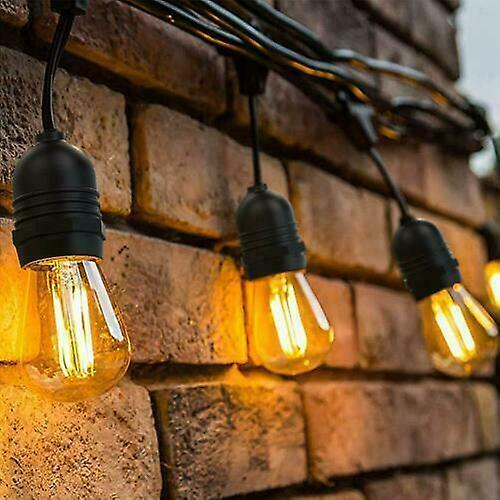 15m Led Festoon Outdoor String Light Mains Heavy Duty E27 Bulbs Garden Lighting