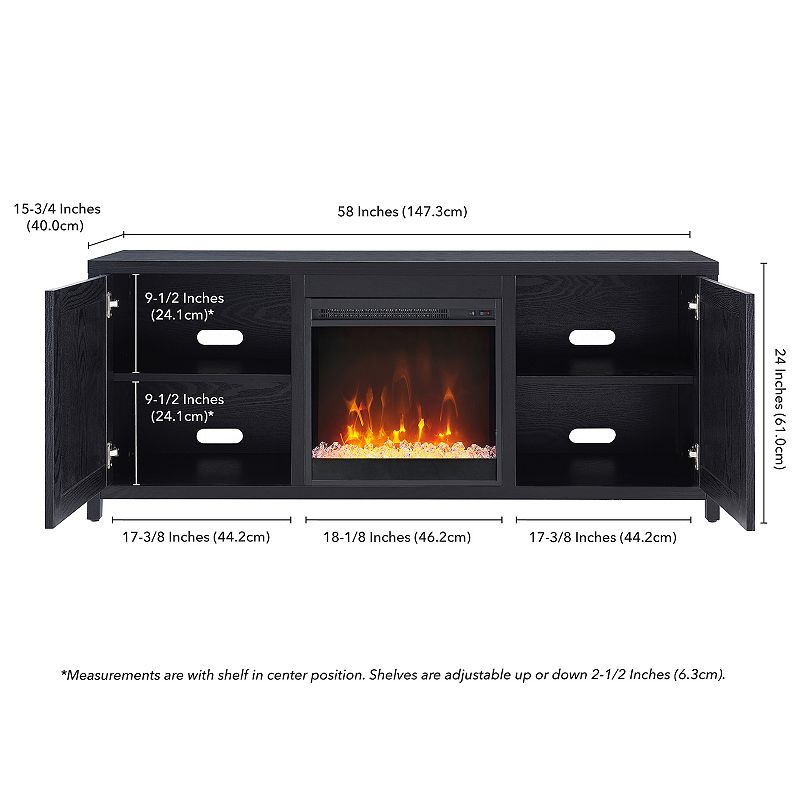 Finley and Sloane Granger Rectangular Electric Fireplace TV Stand