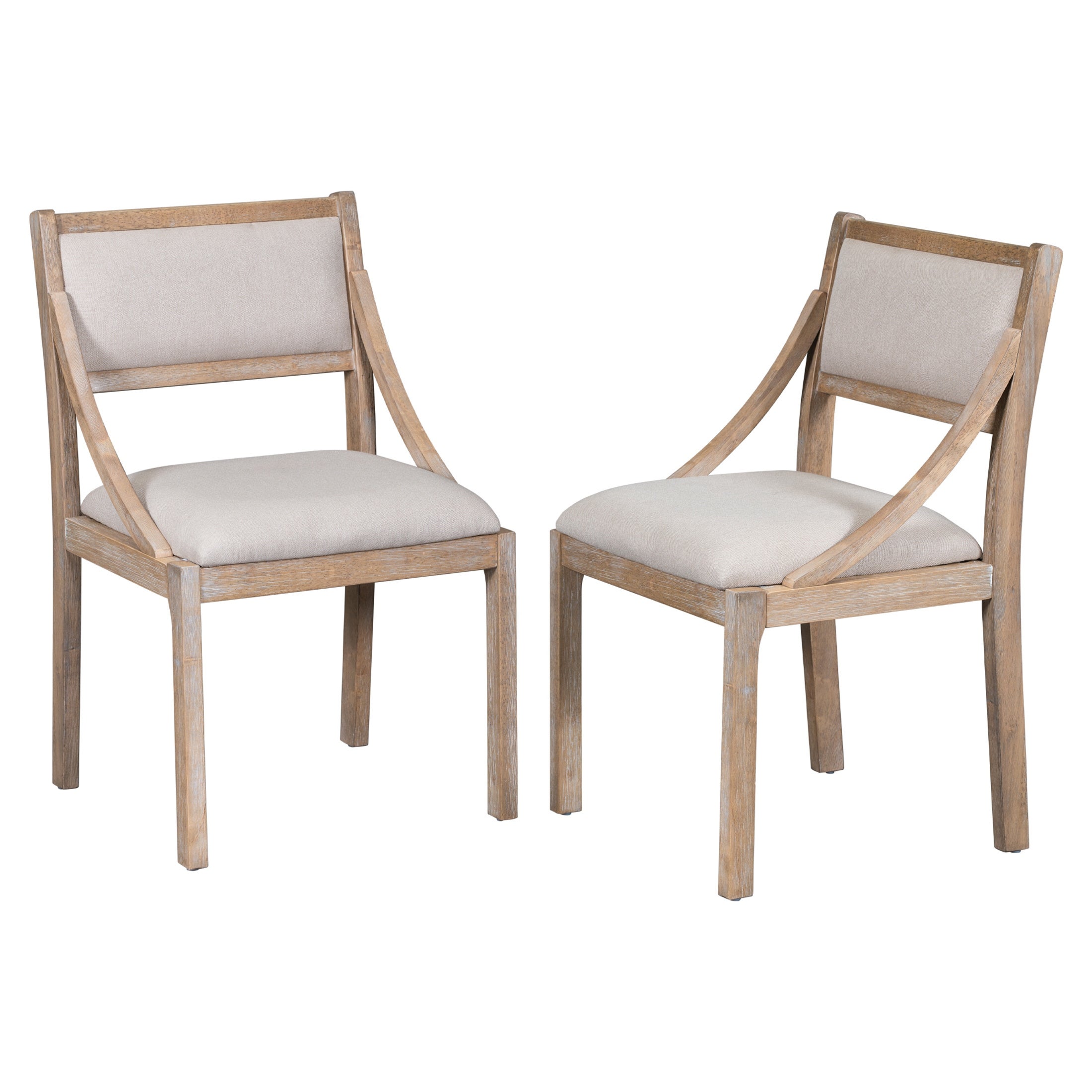 Wood Dining Chairs Upholstered Chairs with Solid Wood Legs (Set of 2)