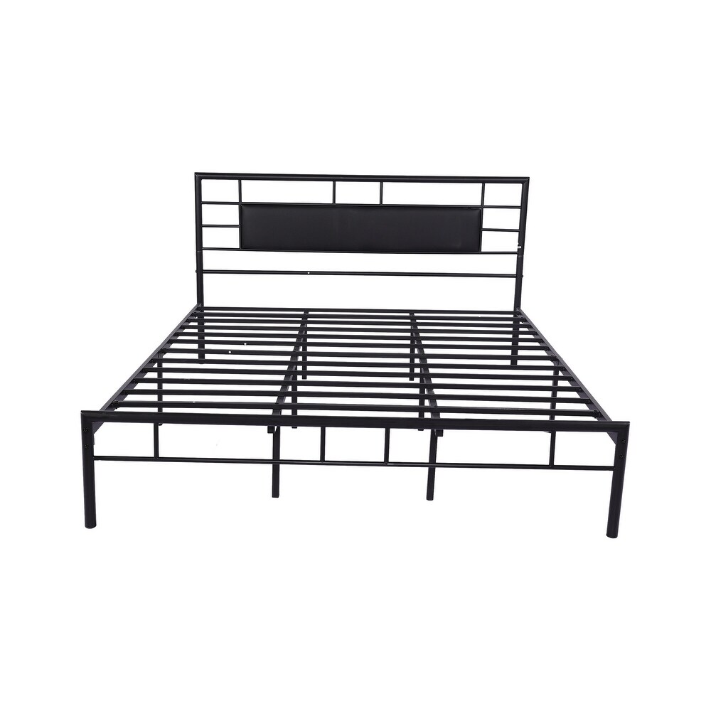 Goutwel Metal Platform Bed Frame with Headboard and Footboard