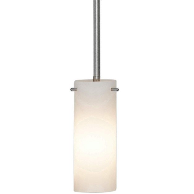 Hamilton Hills 8 x27 x27 Modern Frosted Glass Pendant Light Brushed Finish White