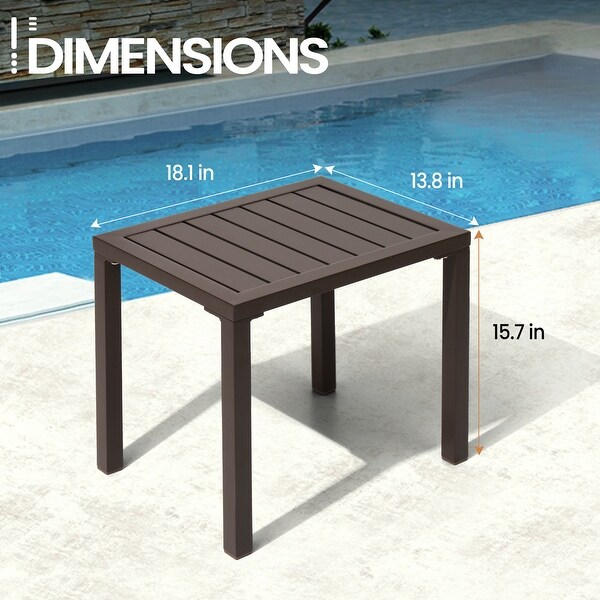 VredHom Outdoor Aluminum Patio Side Table