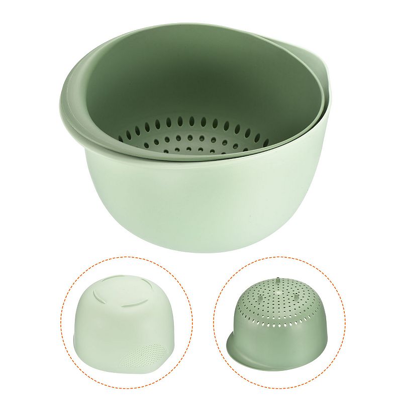 Fruit Vegetable Washing Colander Drain Basket Rice Washing Bowl， 2PCS