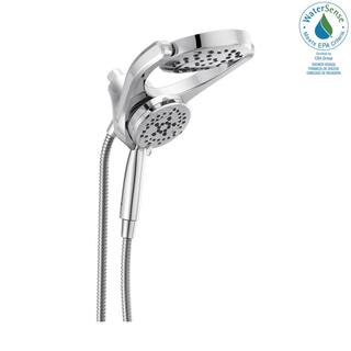 Delta HydroRain 4-Spray Patterns 1.75 GPM 6 in. Wall Mount Dual Shower Heads in Chrome 75699