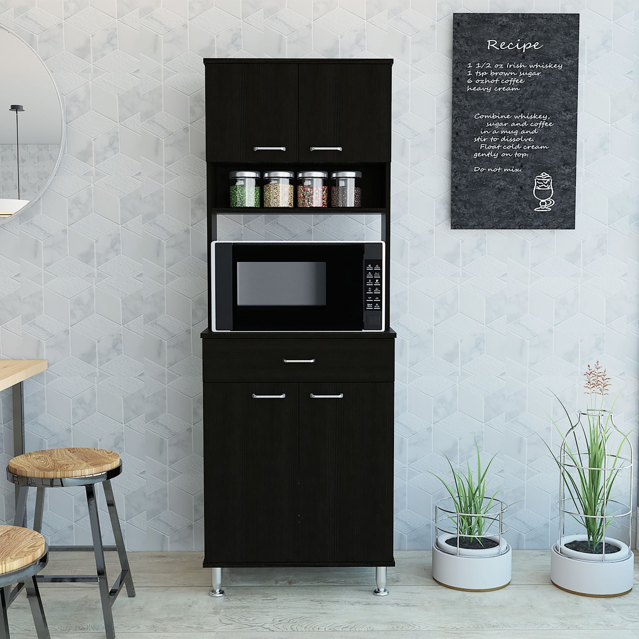 Boahaus Nancy Kitchen Cabinet (Black)