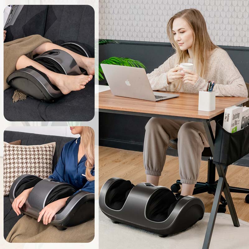 Shiatsu Foot Massager with Heat & Remote, Kneading & Rolling Feet/Leg/Calf/Arm/Ankle Electric Massage Machince