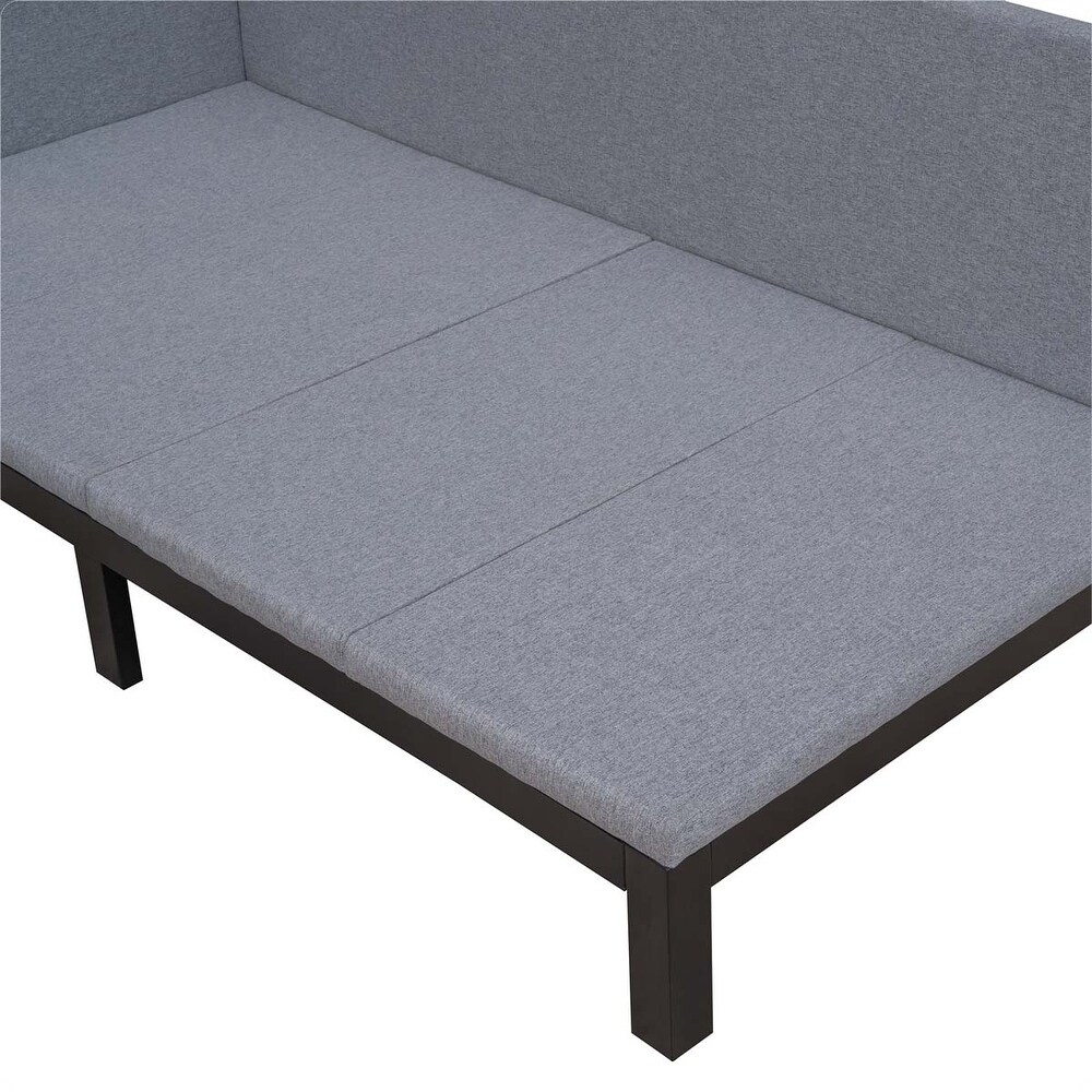 Upholstered Daybed/Sofa Bed Frame Twin Size Linen Gray