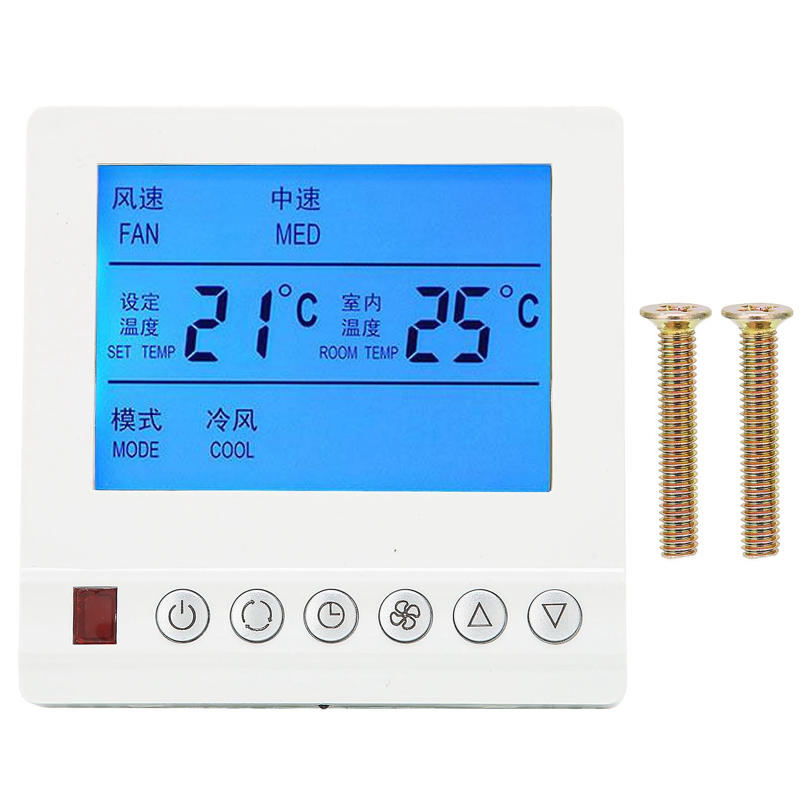 Ac220v Smart Thermostat Central Air Conditioning Water Temperature Threespeed Switch Thermostat For Indoor