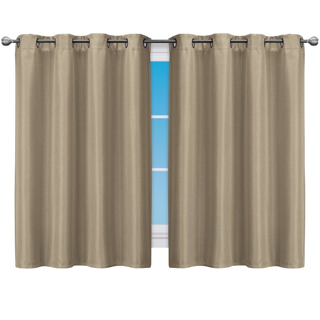 Collections Etc Textured Grommet Top Short Blackout Curtain Panel