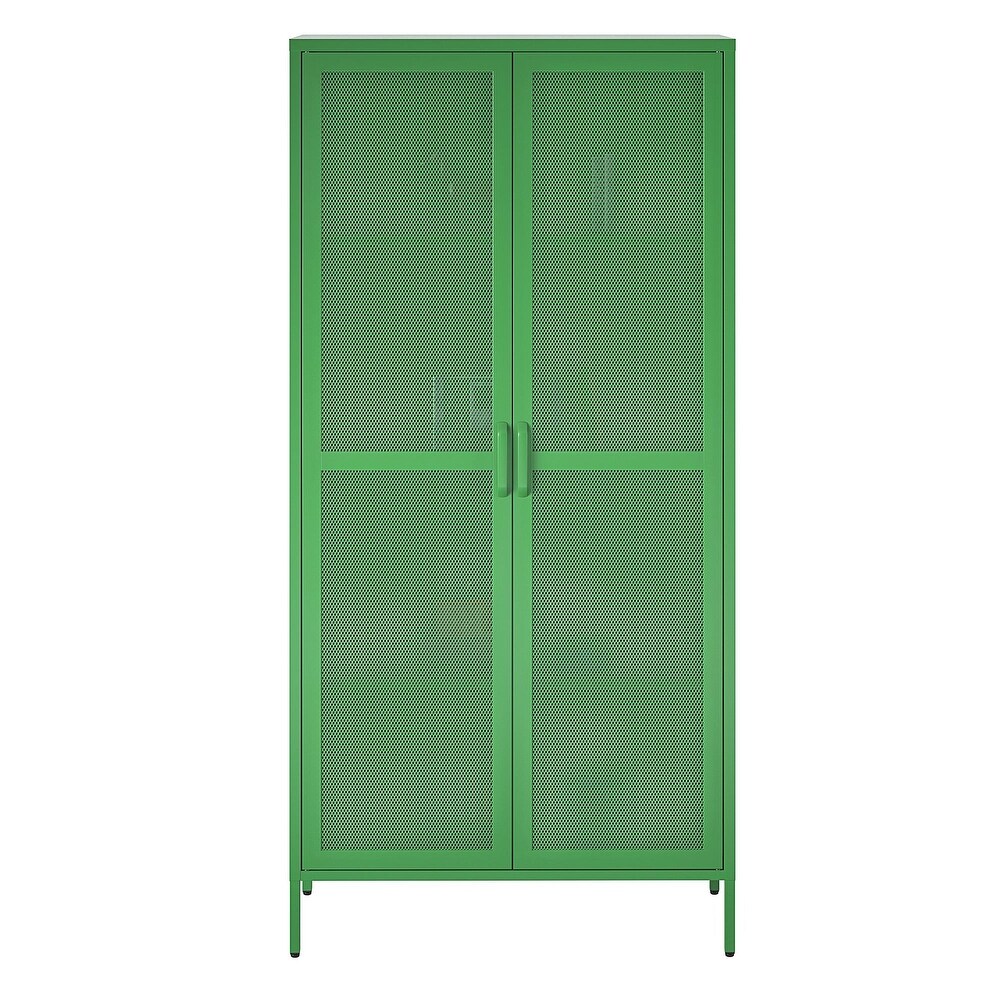 The Novogratz Channing Tall 2 Door Storage Cabinet Mesh Metal Locker