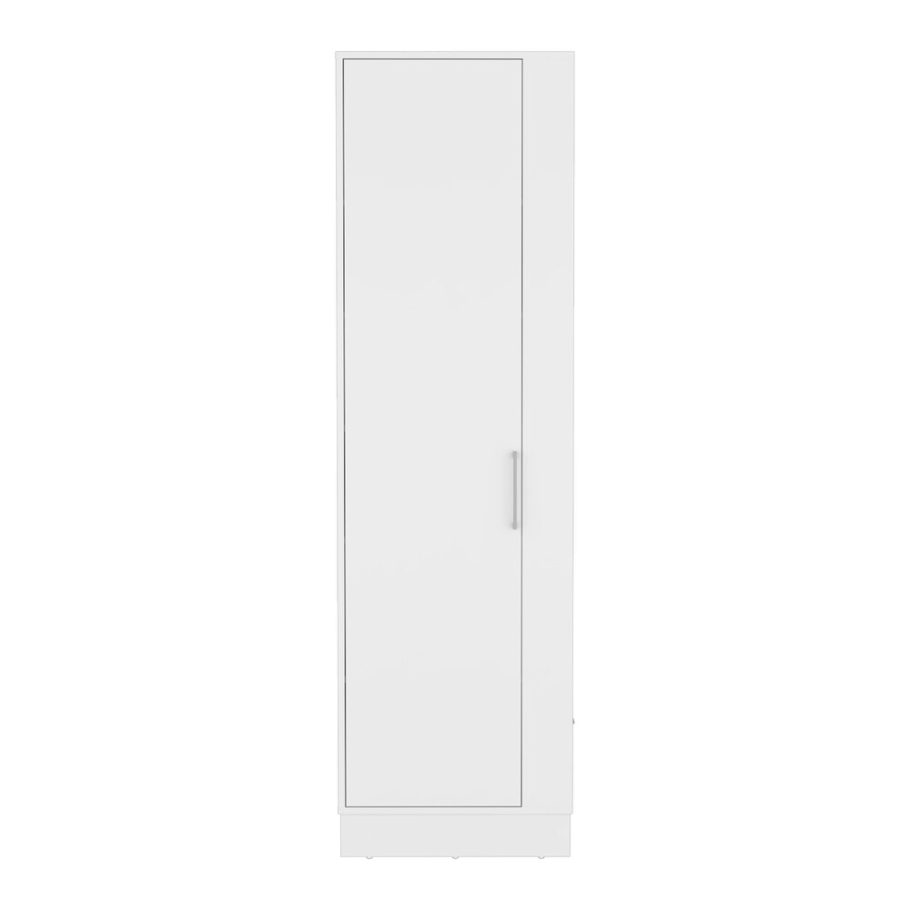 Storage Cabinet Manika  One Door and Shelves  White Finish High quality and durable