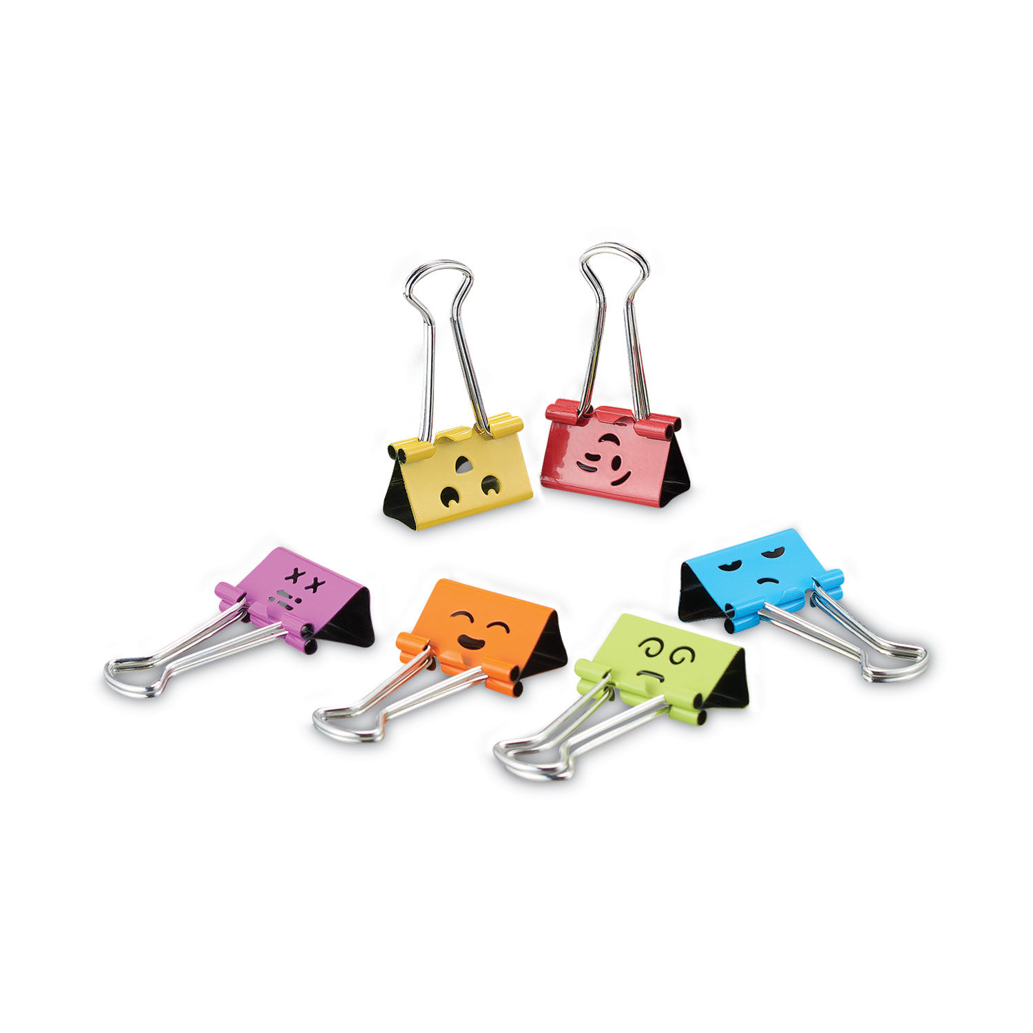 Emoji Themed Binder Clips with Storage Tub by Universalandreg; UNV31031