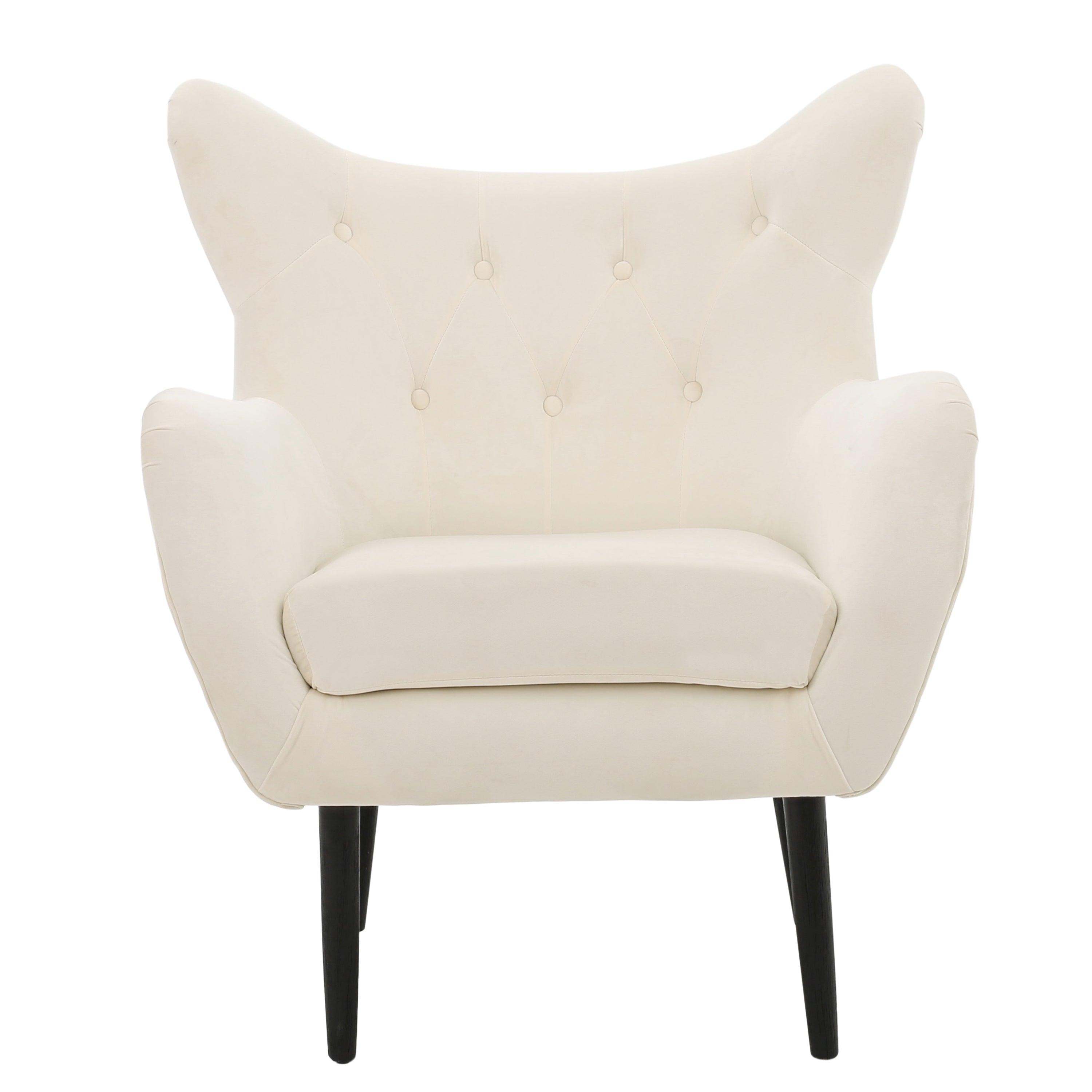 Mae Velvet Tufted Wingback Armchair