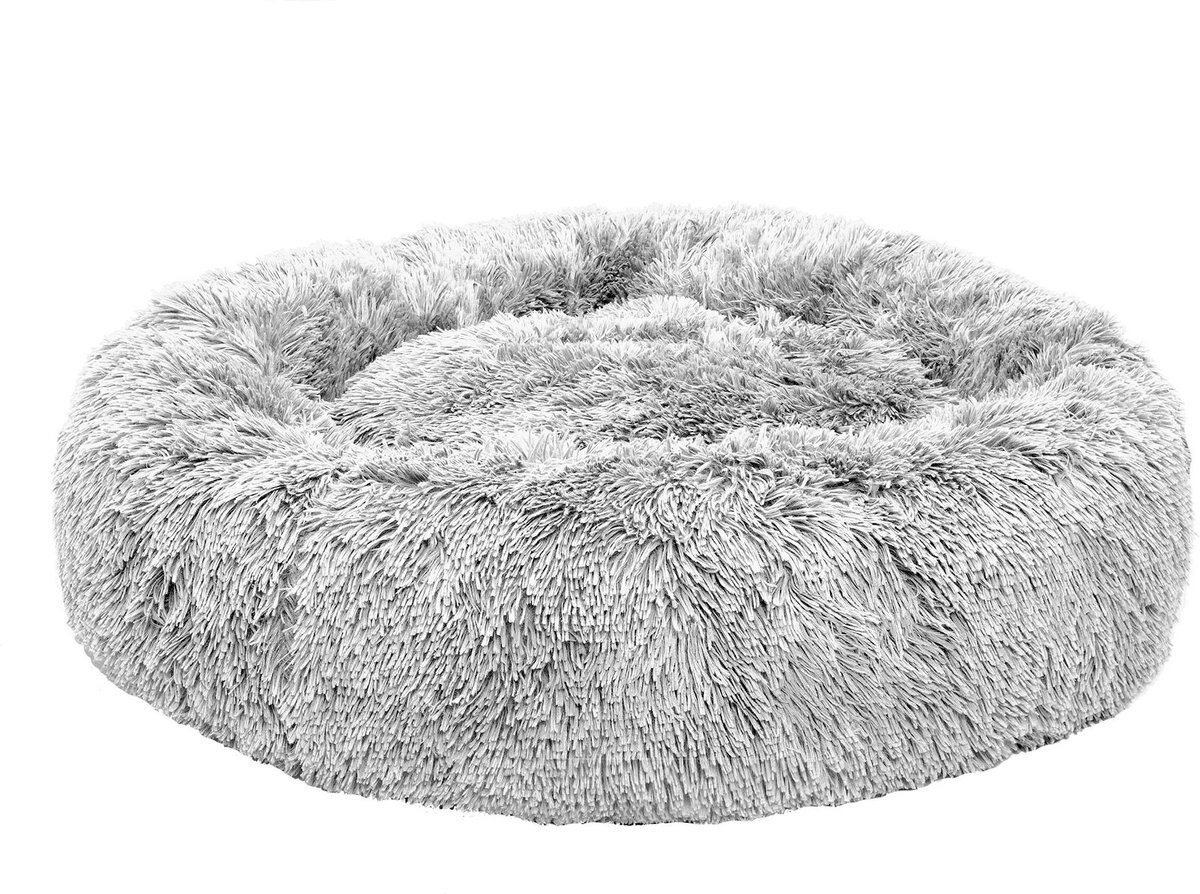 FurHaven Calming Cuddler Long Fur Donut Bolster Dog Bed