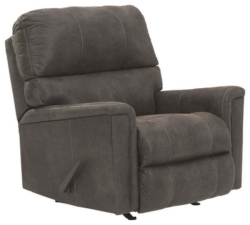 Signature Design by Ashley Navi Rocker Recliner in Smoke   Contemporary   Recliner Chairs   by Homesquare  Houzz