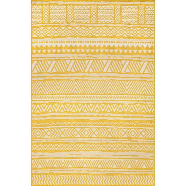 Nuloom Abbey Tribal Striped Indoor outdoor Area Rug Yellow