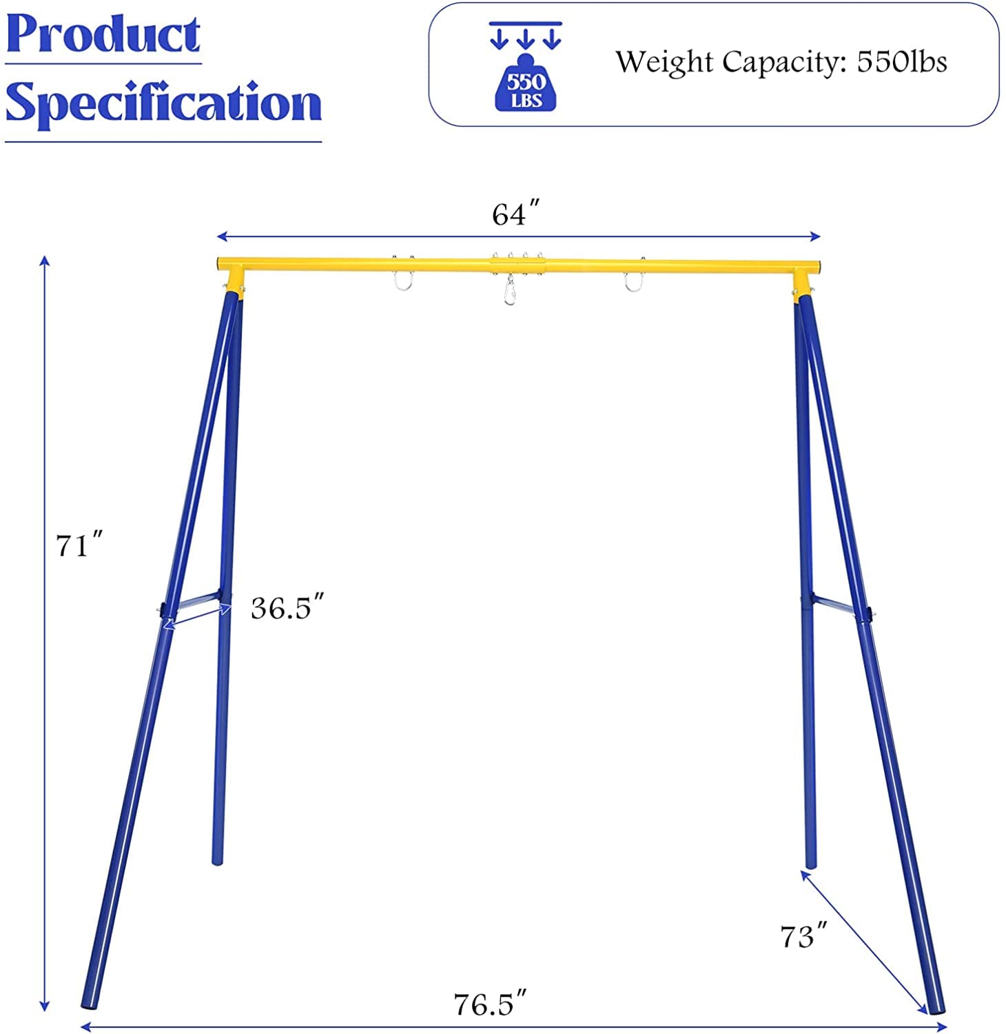 550lbs Metal Swing Stand Full Steel Swing Frame