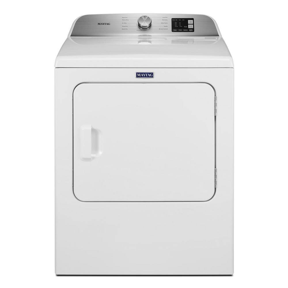 Maytag 7.0 cu. ft. 240-Volt White Electric Vented Dryer with Moisture Sensing MED6200KW