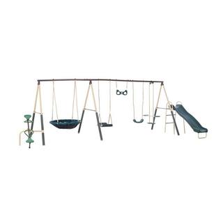 XDP Recreation Deerfield 10-Child Capacity Kids Swing Set with Outdoor Playground XDP-96665