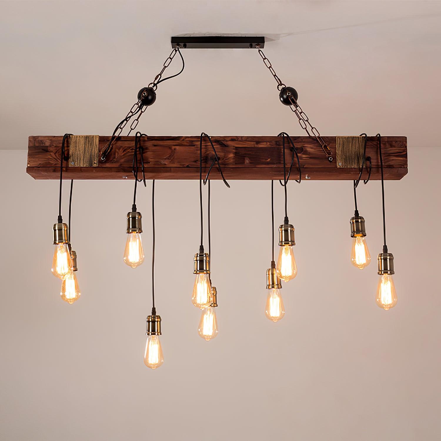 Wood Hanging Multi Chandelier