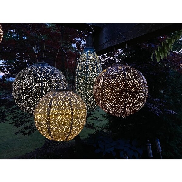 Long Oval LED Lighted Paisley Lantern