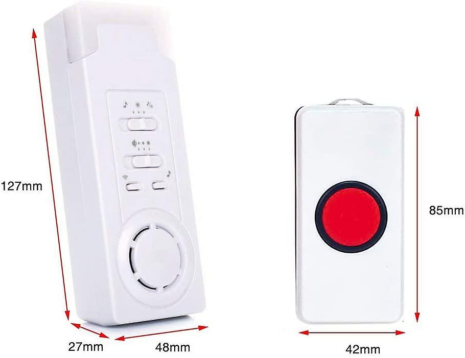 Home Alert Wireless Alarm Patient Elderly Personal Alarm System And Emergency Call Button Pager Alarm (1 In 1)