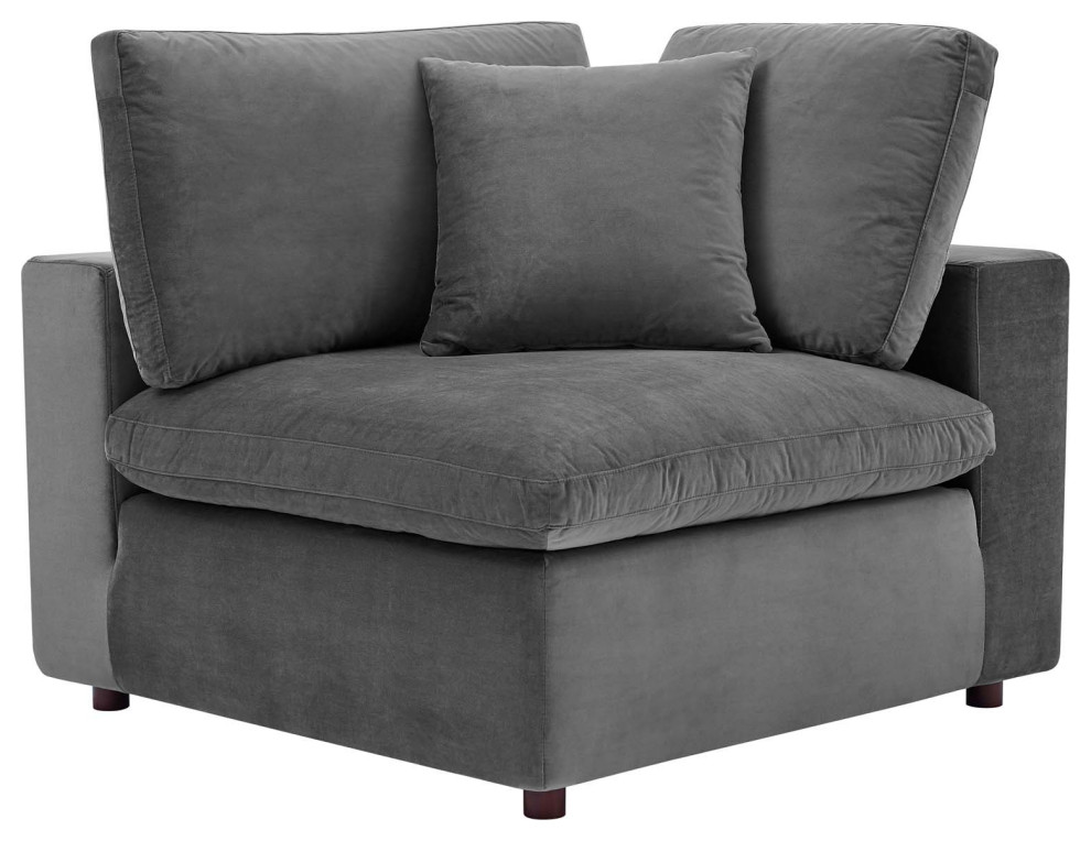 Commix Down Filled Overstuffed Performance Velvet 3 Seater Sofa   Transitional   Sofas   by Beyond Design  ampMore  Houzz