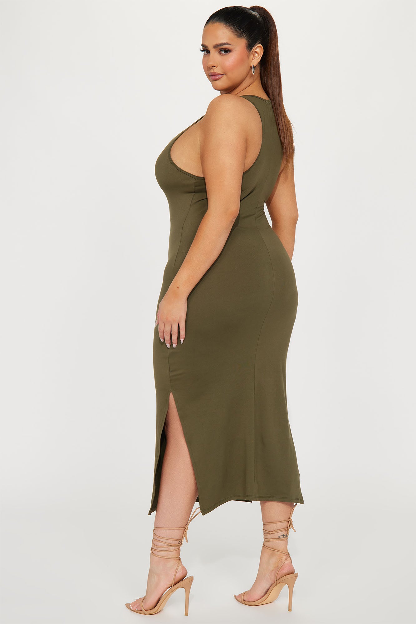 Any Day Now Midi Dress - Olive