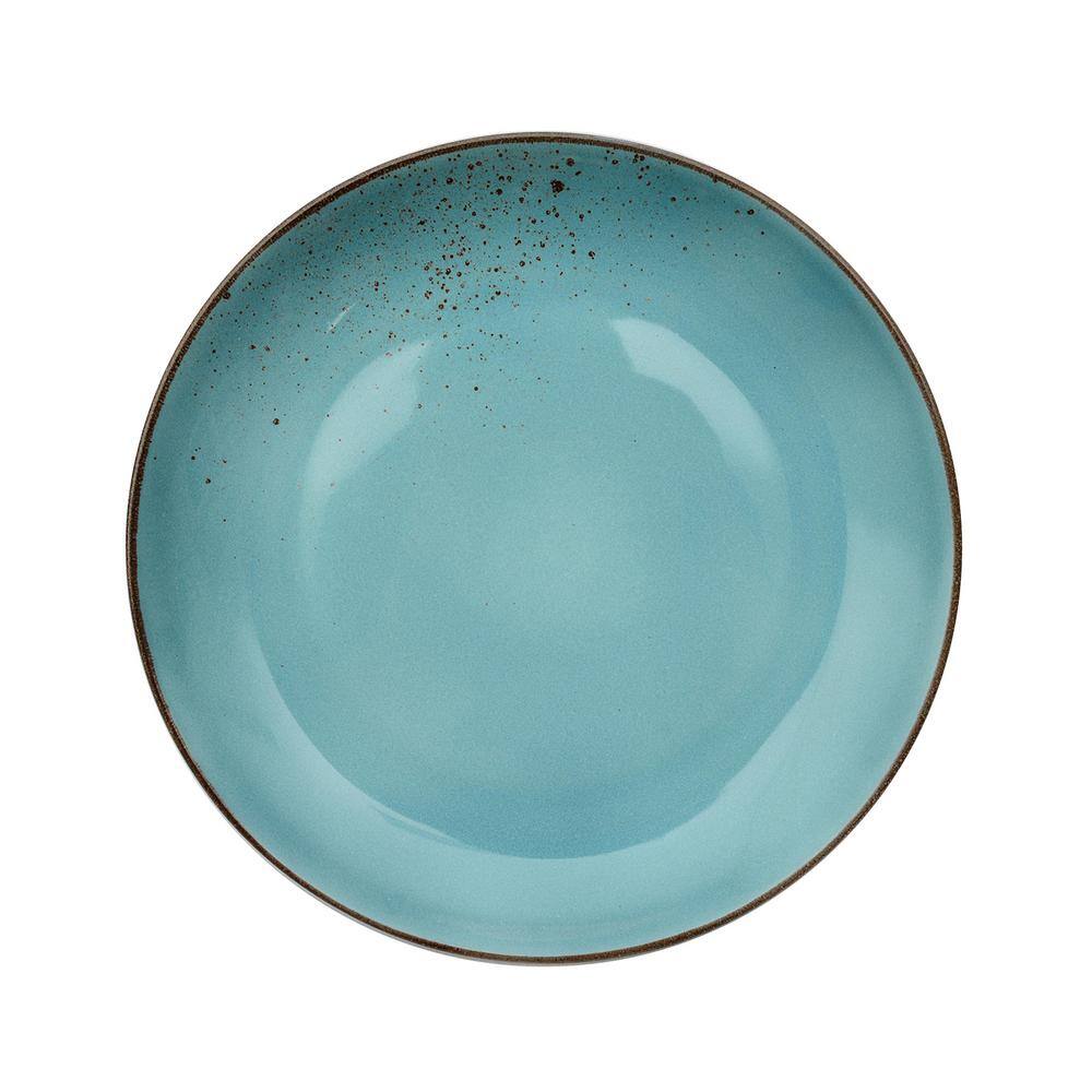 222 Fifth 12-Piece Casual Aqua Porcelain Dinnerware Set (Service for 4) 3715AQ797A7P07