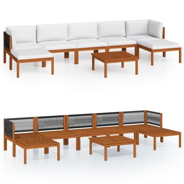 vidaXL Patio Lounge Set Outdoor Sectional Sofa with Cushions Solid Acacia Wood