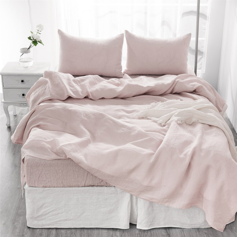 Native Linum 4 Pcs Bedding Sets Queen  Premium Linen Bedding Sheet   Pillowcase Sets  Queen Bedding Sets