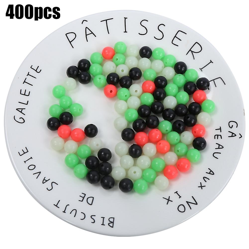 400pcs Rock Fishing Luminous Spacer Beads Colour Mixture Lure Soft Bait Accessory12mm