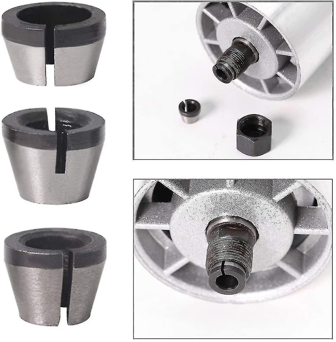 3pcs Collet Set Engraving Machine Collet Chuck Adapter Collets Chuck 6.35mm 8mm 6mm For Electric Cut