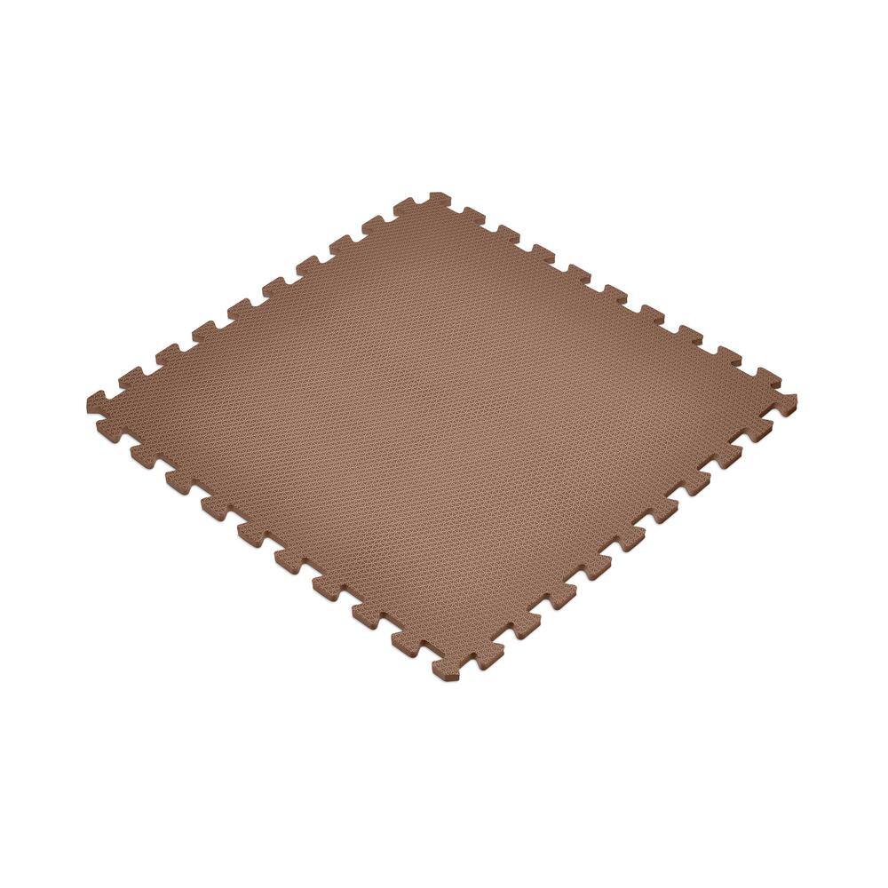 Norsk Brown 24 in. x 24 in. EVA Foam Non-Toxic Solid Color Interlocking Tiles (96 sq. ft. - 24 tiles) 241047_4