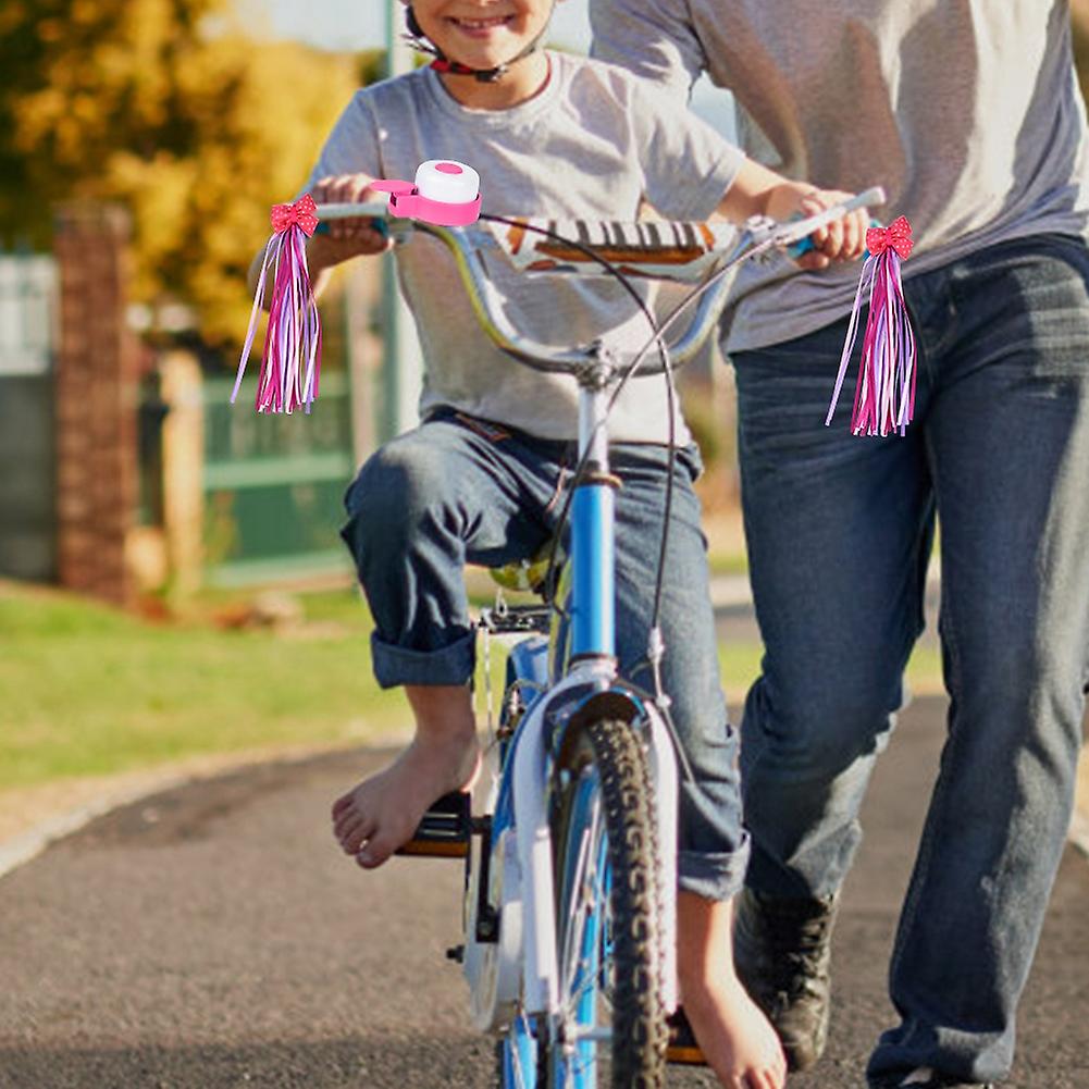 Children Kids Cycling Handlebar Loud Sound Ring Bell and Tassels For Bike Bicycle Pink   Pink