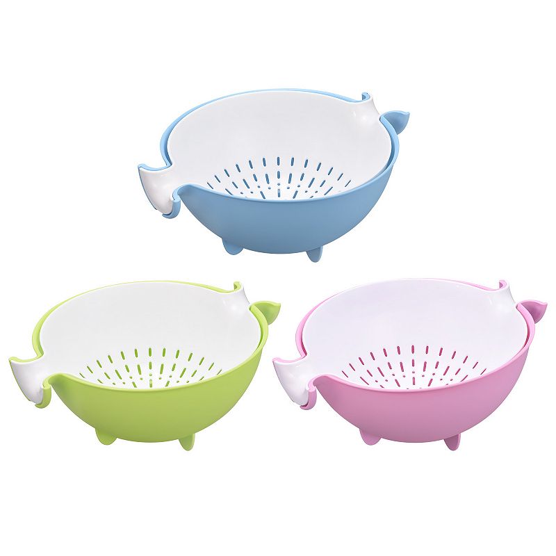 Kitchen Strainer Colander 3PCS， Plastic Food Strainer