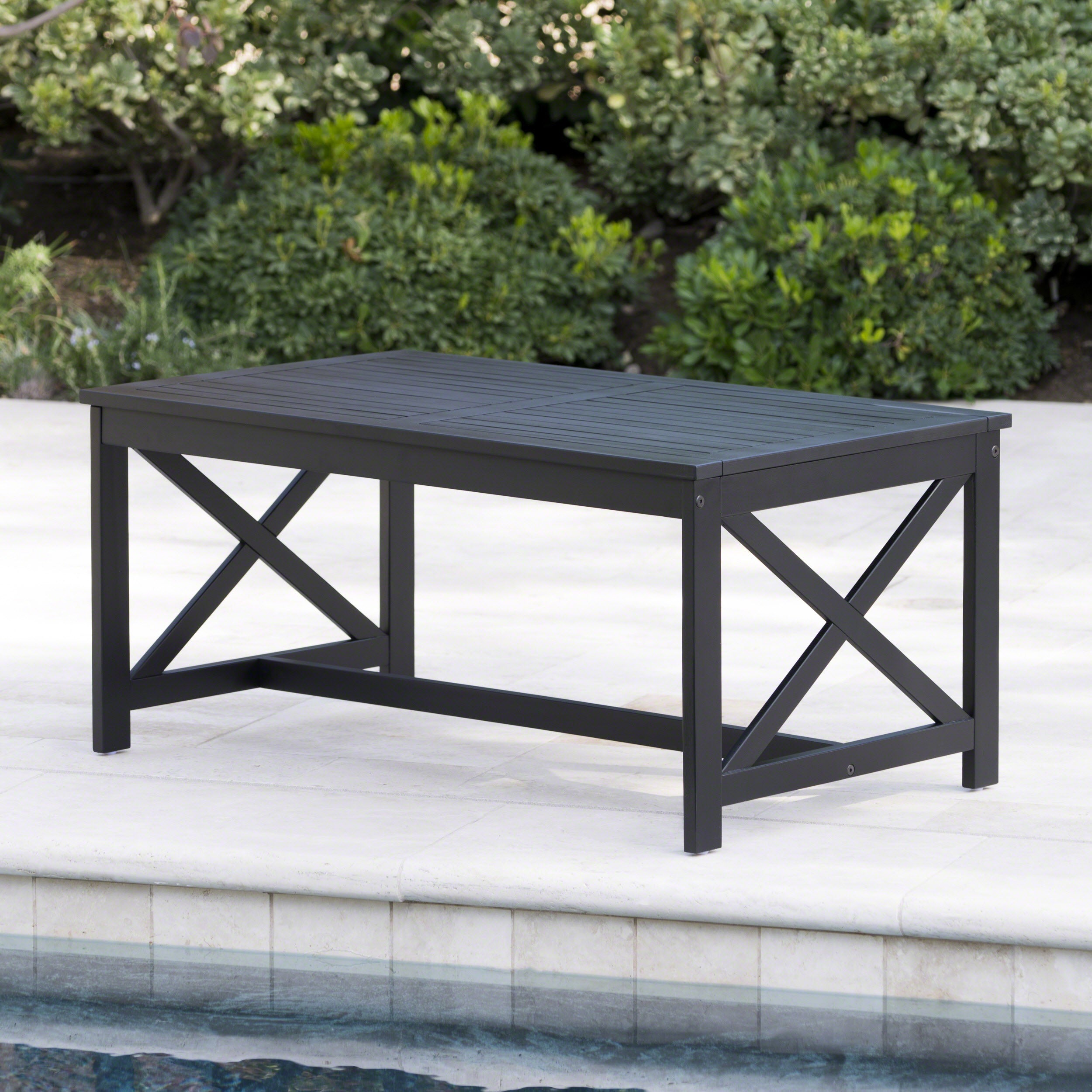 Ismus Outdoor Finished Acacia Wood Coffee Table