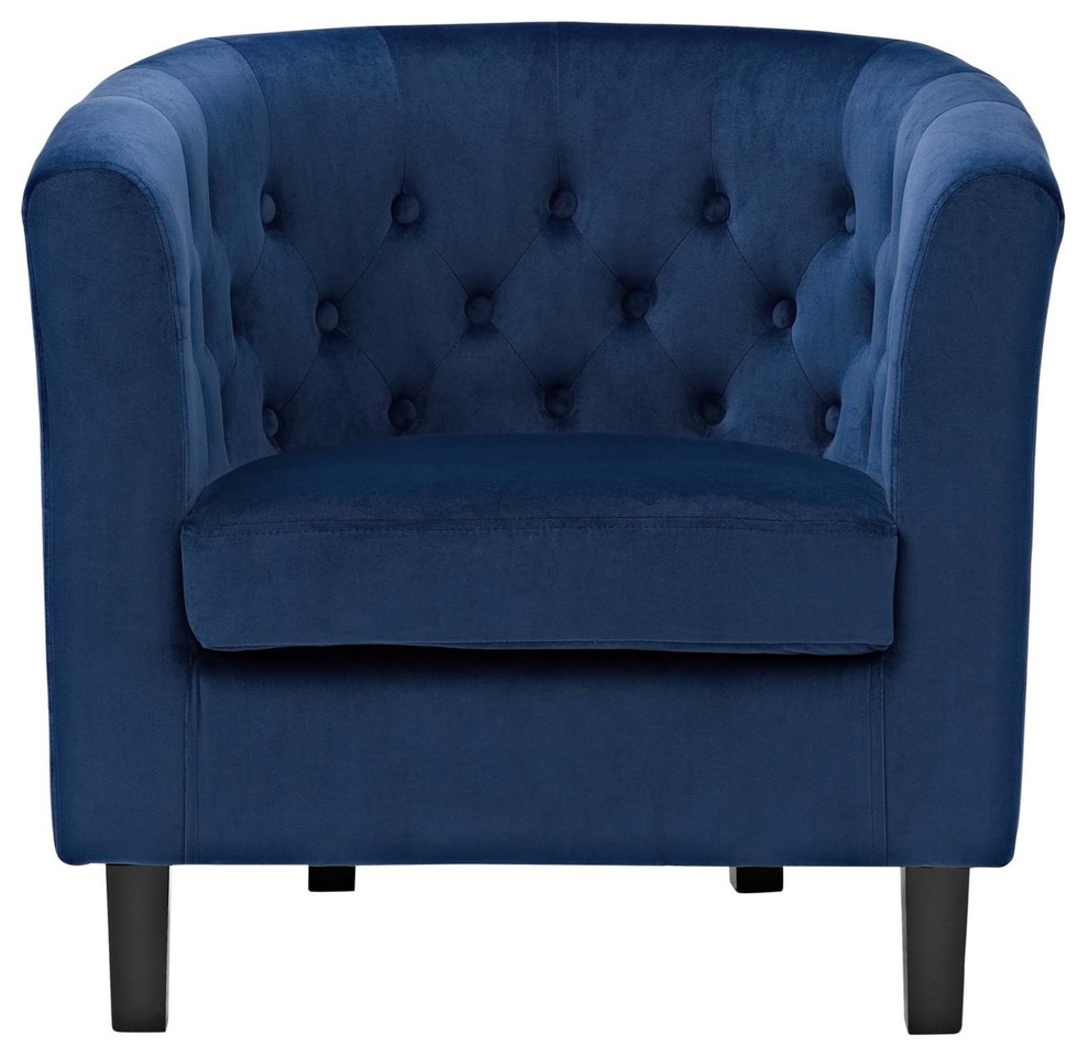 Modern Contemporary Urban Design Living Lounge Room Armchair  Navy Blue  Fabric   Contemporary   Loveseats   by House Bound  Houzz