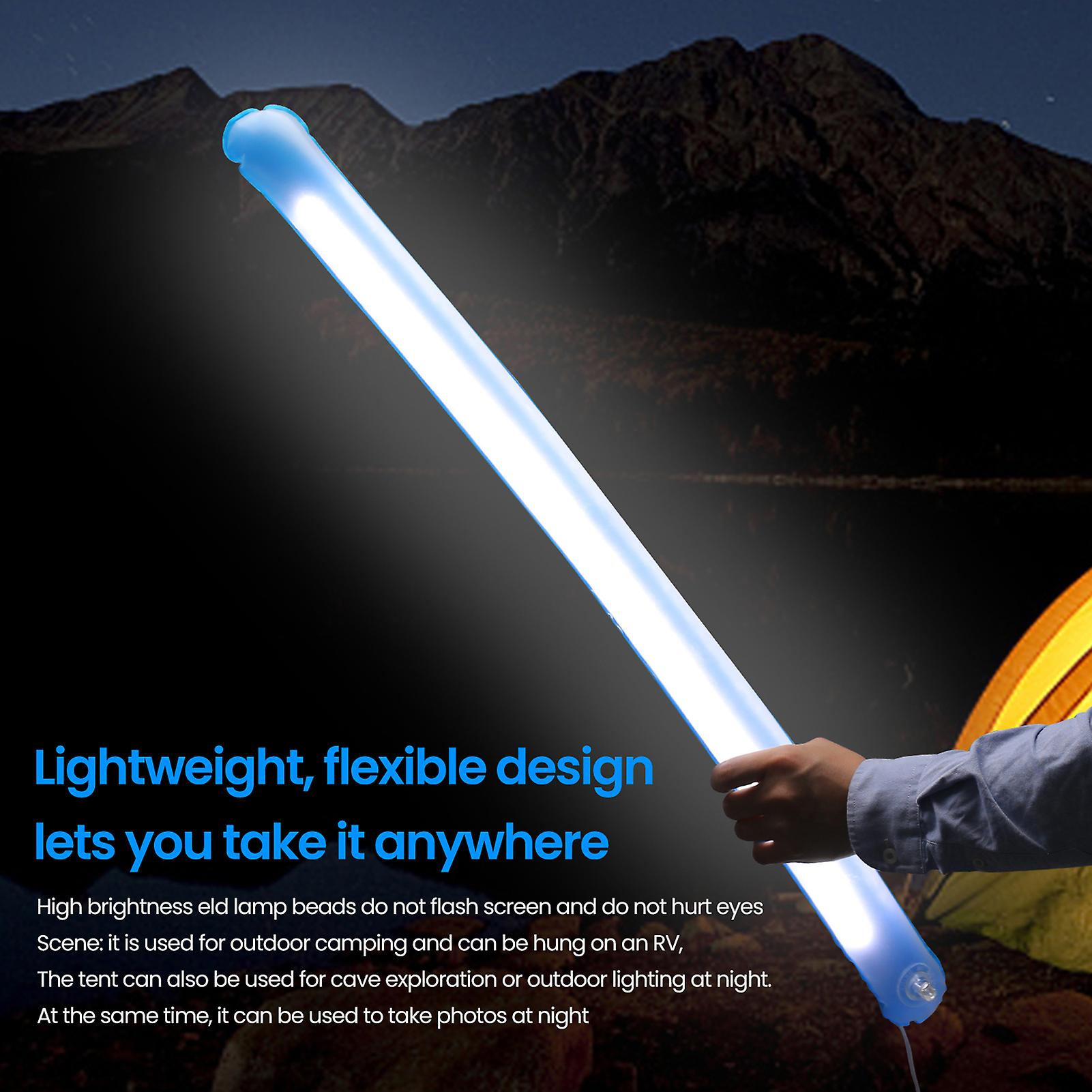 Foldable Storage Inflatable Outdoor Camping Light Usb Power High Brightness Night Lighting White and Blue