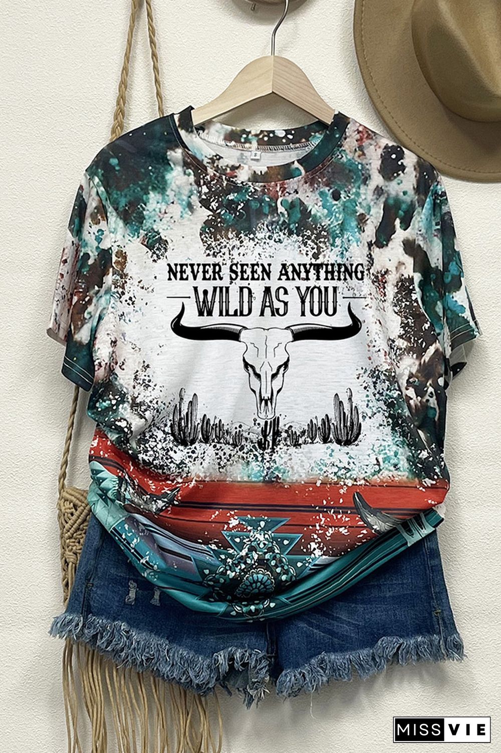 Wild As You Tie Dye Bleach Graphic Tee