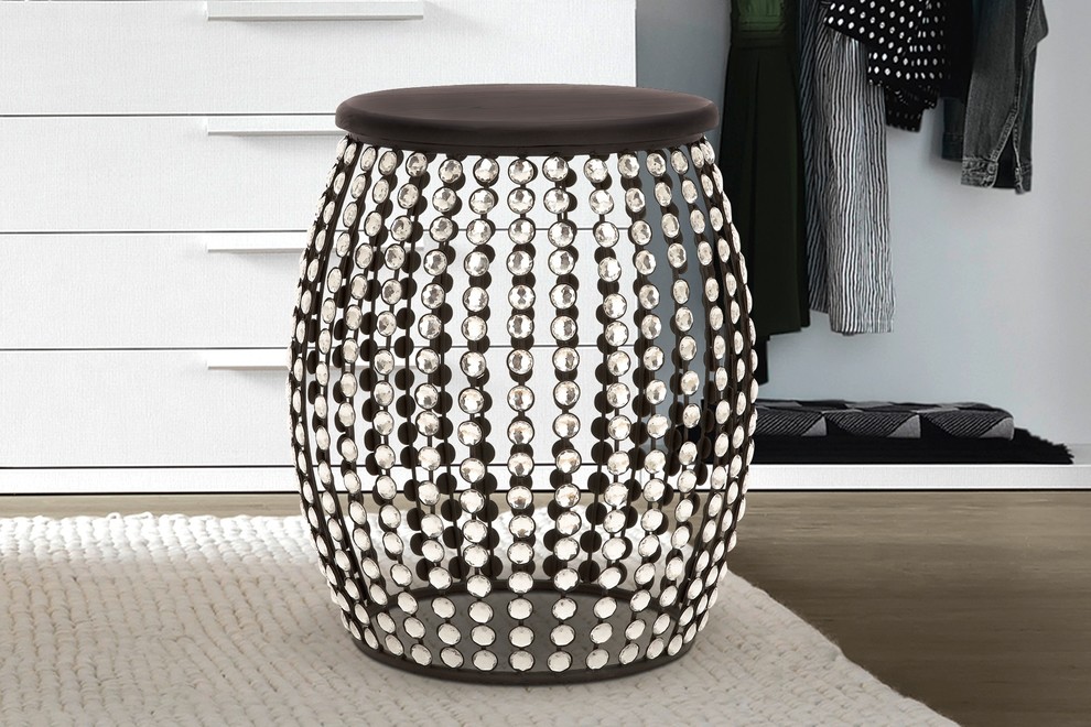 Glam Black Metal Accent Table 55114   Contemporary   Side Tables And End Tables   by pruneDanish  Houzz