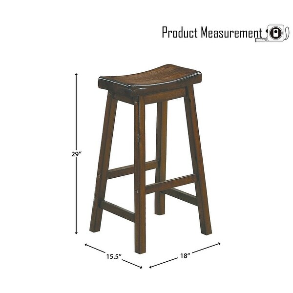 Gering Wood Saddle Seat Pub Height Barstool (Set of 2)， 29