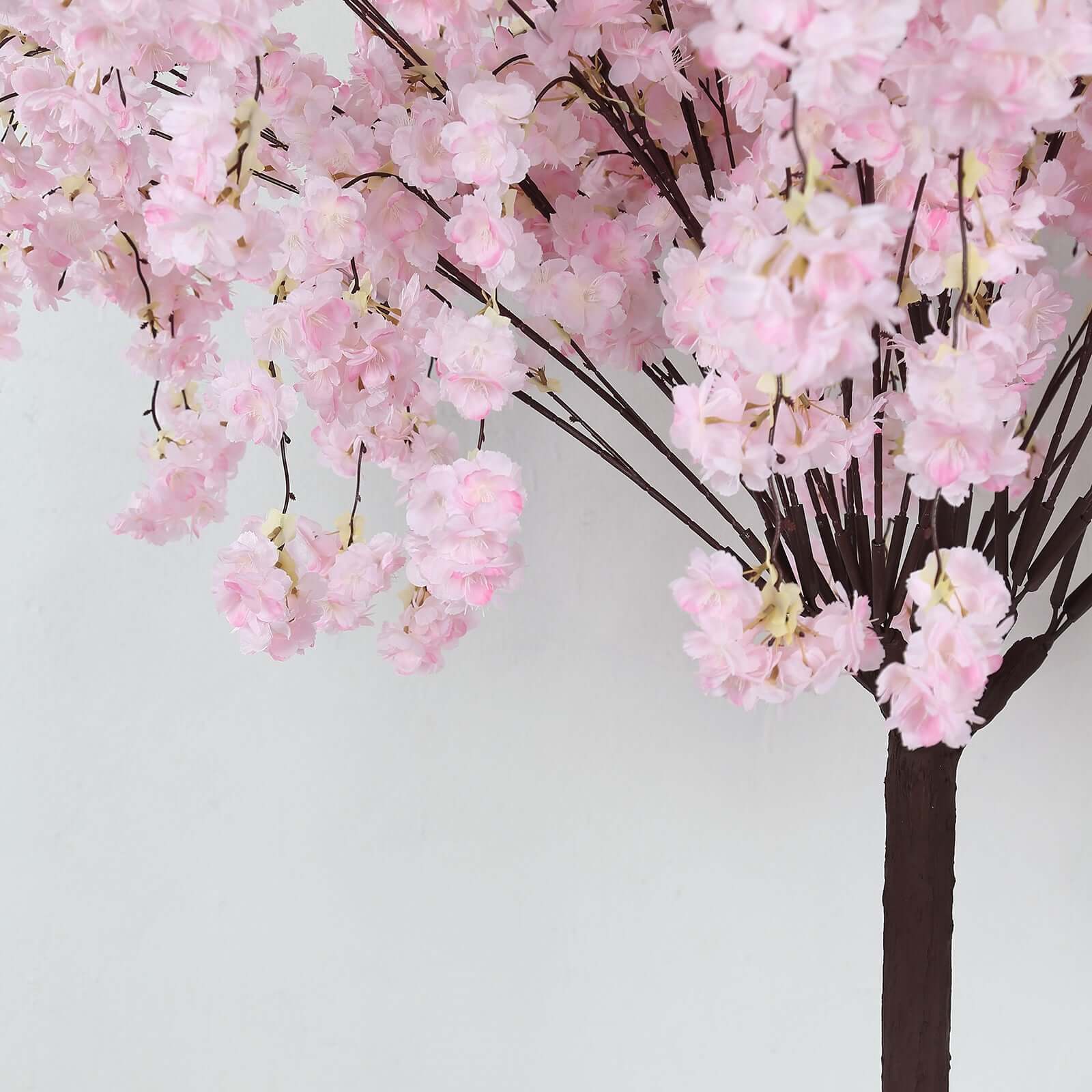 Blush Artificial Cherry Blossom Tree With Detachable Metal Base, Silk Sakura Flowers Wishing Tree Wedding Decor - 5ft