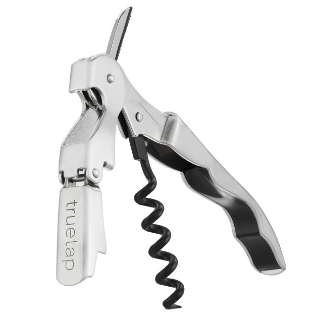 True Truetap Double Hinged Waiter s Corkscrew Stainless Steel Wine Key Bottle Opener With Foil Cutter